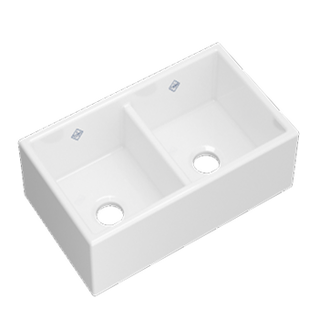 Shaws Shaker double bowl sink
